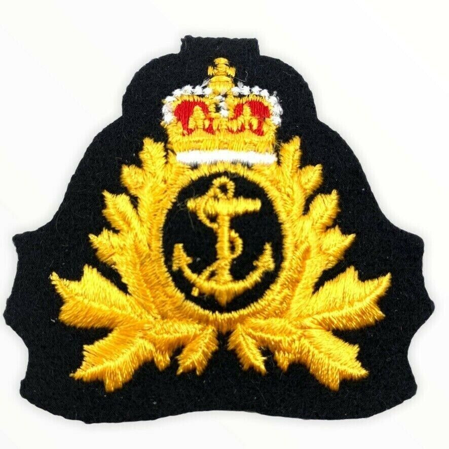 Canadian Forces RCN Cloth Officers Cap Badge