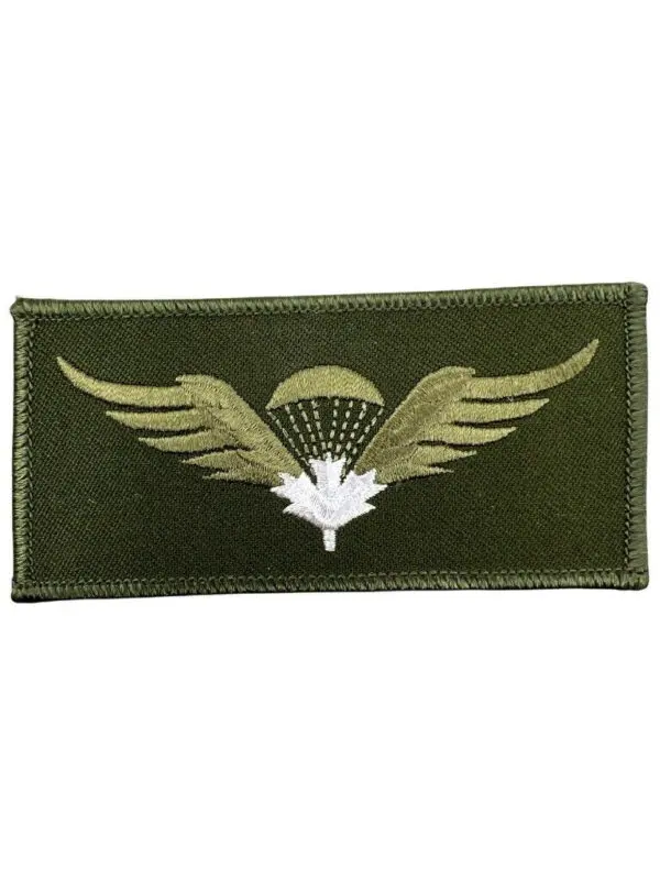 Canadian Forces Airborne Para White Leaf OD Combat Jump Wing Insignia