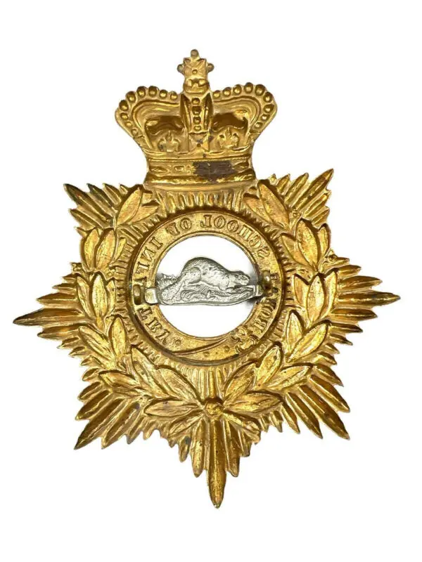 Canadian Victorian Royal SchooI of Infantry Helmet Plate Cap Badge RCR RARE