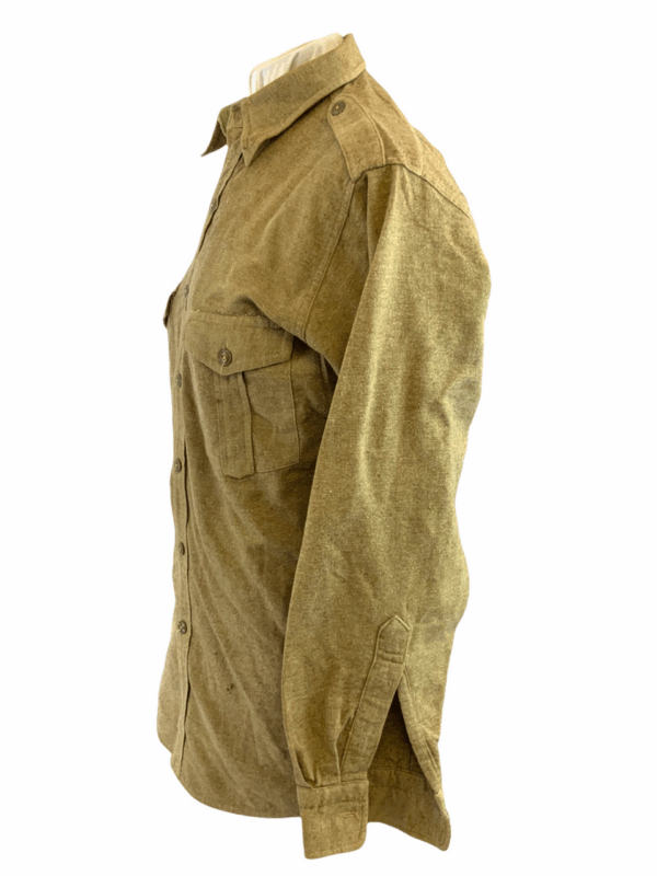 WW2 British Canadian Wool Button Front Collared Shirt 14.5 Collar