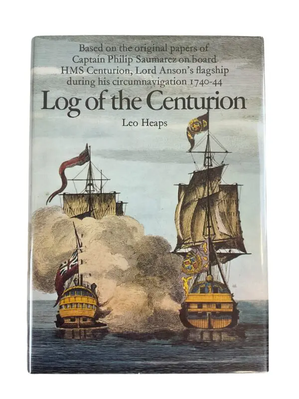 British Navy Log of the HMS Centurion Leo Heaps Hardcover Reference Book