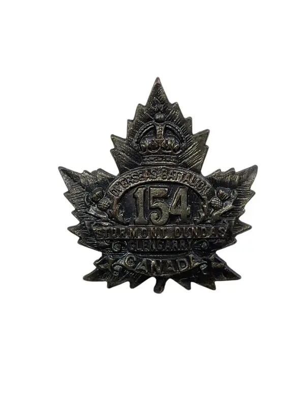 WW1 Canadian CEF 154th Battalion Collar Badge Insignia Single