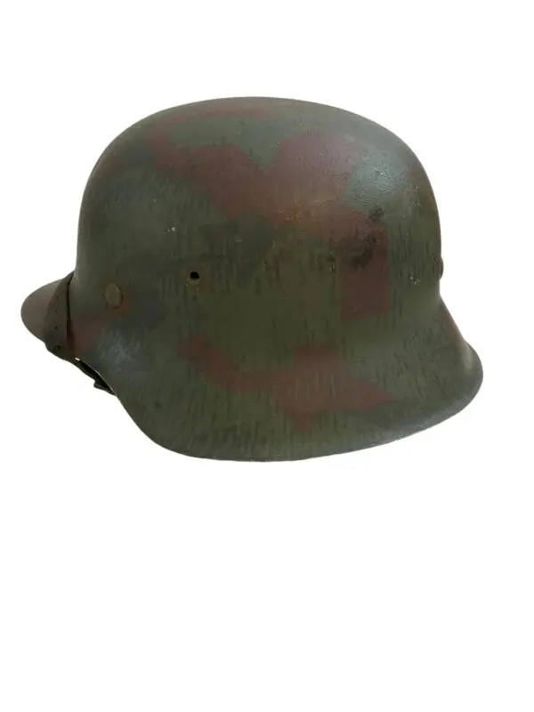 WW2 German Army Heer Splinter Camo M42 Steel Helmet Size 62 RESTORED FAKE