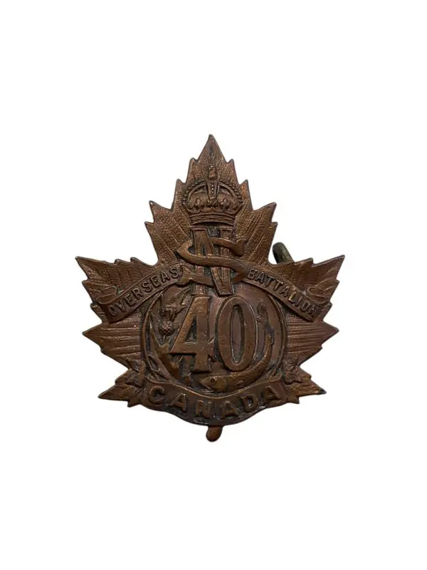 WW1 Canadian CEF 40th Battalion Cap Badge