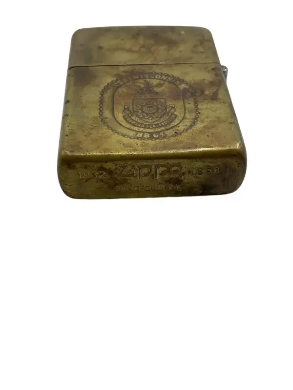 WW2 US USN Navy USS Wisconsin BB64 Zippo Lighter Case