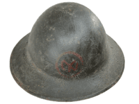 WW1 US AEF 27th Division Patch Painted Brodie Helmet 2