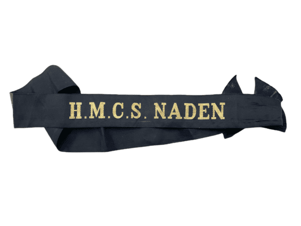 Canadian RCN Navy HMCS Naden Full Length Cap Tally Tied