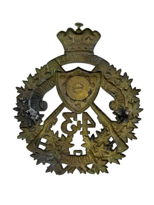 Canadian Victorian 43rd Duke of Cornwalls Own Rifles Regiment Helmet Plate Badge