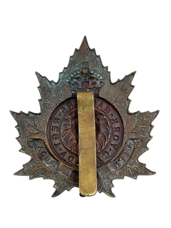 Canadian Militia York Rangers Regiment Cap Badge