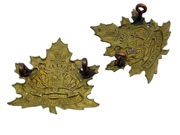 Canadian Militia The Grey Regiment Collar Badge Insignia Pair