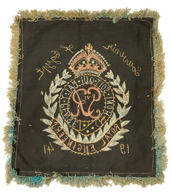 WW2 British Royal Engineers Souvenir Of Egypt 1941 Sweetheart Pillow Case 15x15 - Image 2