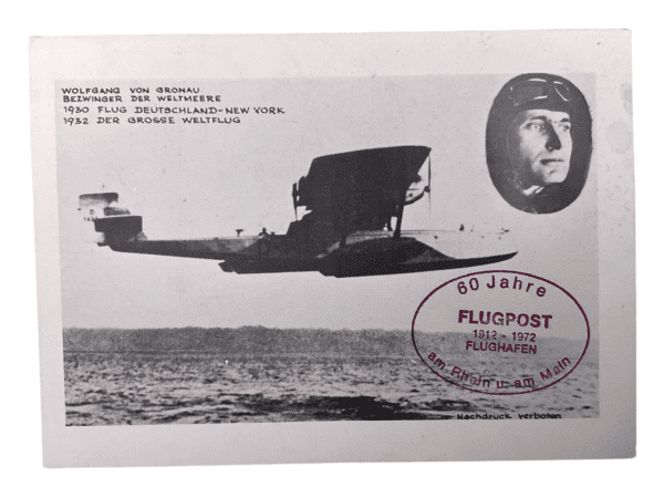 German Flugpost First Day Cover Stamp 60th Anniversary Seaplane