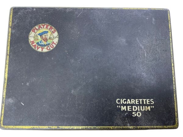 WW2 Canadian British PLAYERS Navy Cut 50 Cigarette Tin EMPTY