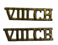 WW2 8th Canadian Hussars VIII CH Shoulder Title Insignia Pair