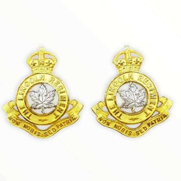 Canadian Lincoln Regiment Officers Collars Insignia Pair