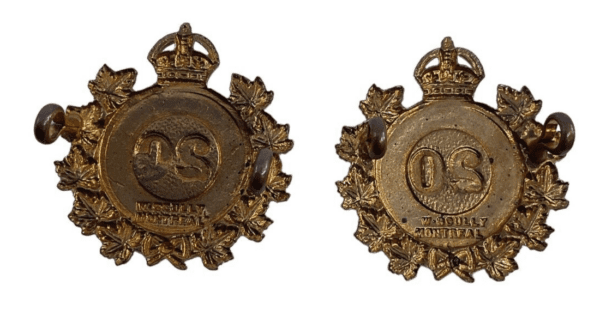 Canadian Militia 20th Lore Rifles Collar Badge Insignia Pair