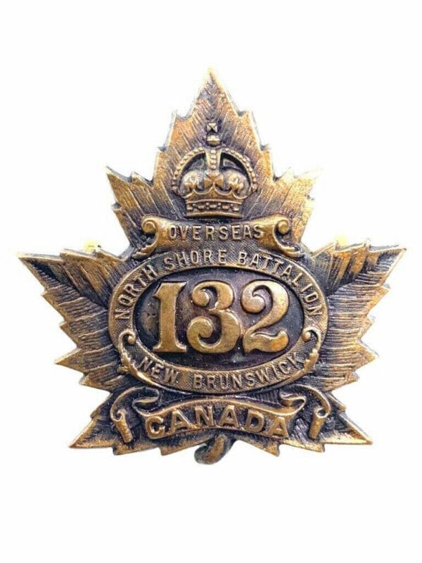 WW1 Canadian CEF 132nd Battalion Cap Badge Insignia