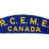 WW2 Canadian RCEME Electrical Mechanical Engineers Canvas Shoulder Title Single