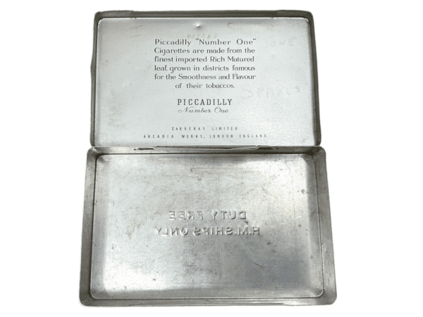 WW2 British Canadian RN RCN PICADILLY HM Ships Cigarette Ration Tin EMPTY