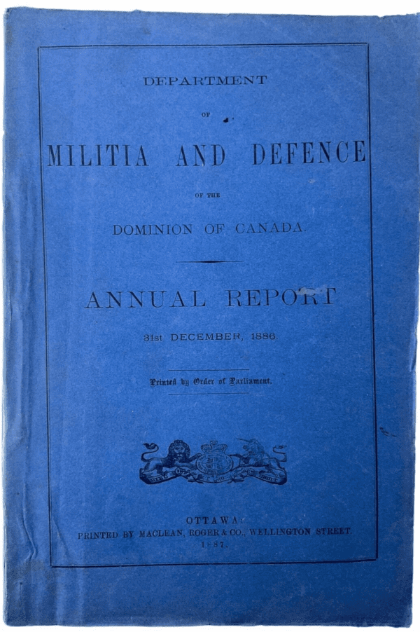 Canadian Militia List Militia and Defence Annual Report Dec 1886 Reference Book