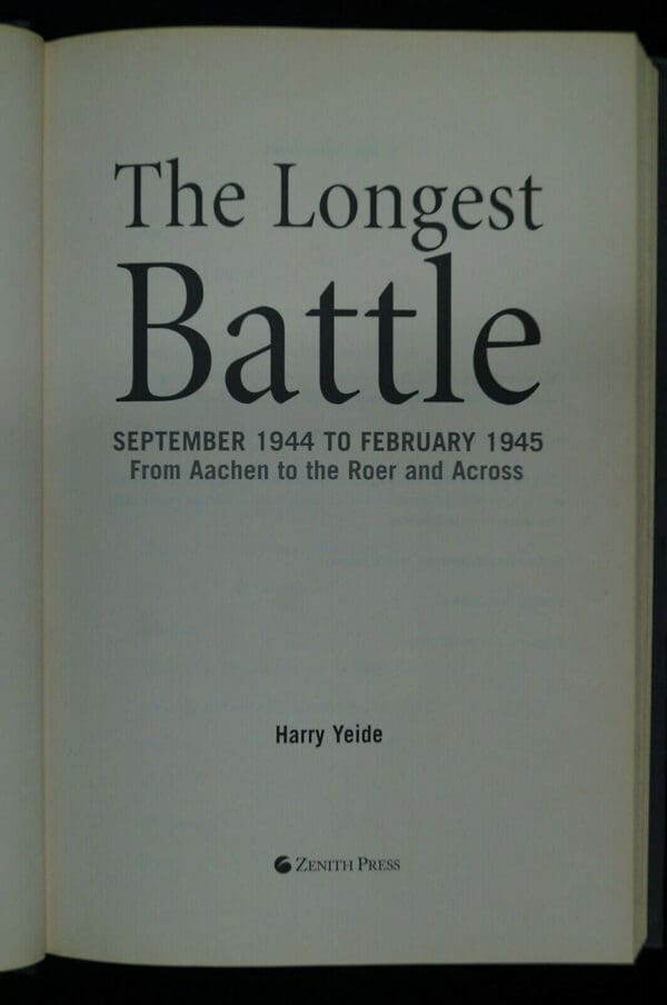 WW2 German British US The Longest Battle Sep 1944 To Feb 1945 Reference Book