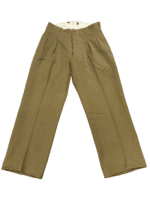 WW2 Canadian Tan Cotton Straight Leg Trousers 32 W  x 31 L