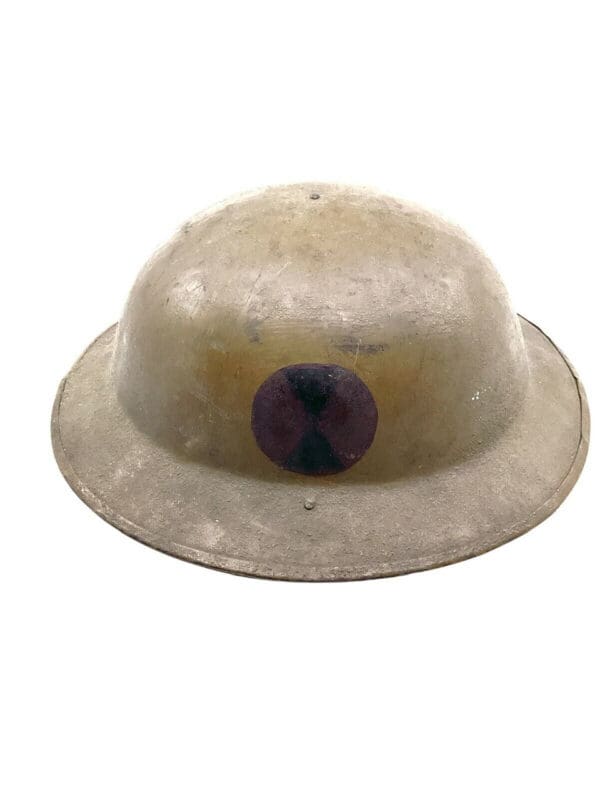 WW1 US AEF 7th Division Painted Brodie Camouflage Helmet