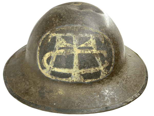 WW1 US AEF Motor Transport Corps Named Patch Painted Brodie Camouflage Helmet