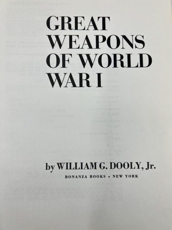 WW1 British German French Great Weapons of World War I HC Reference Book