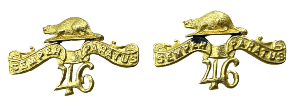 Canadian Militia 46th Durham Collar Badge Insignia Pair