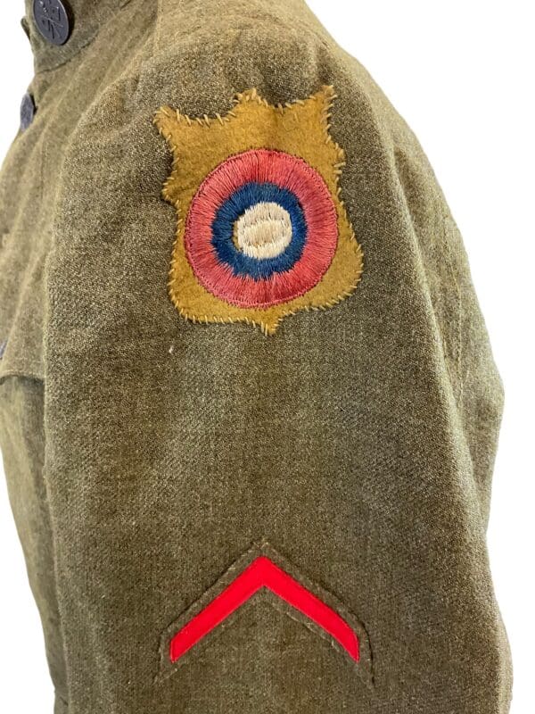 WW1 US AEF Air Service Corporal Signals Collar Disc Other Ranks Tunic Initialed - Image 2