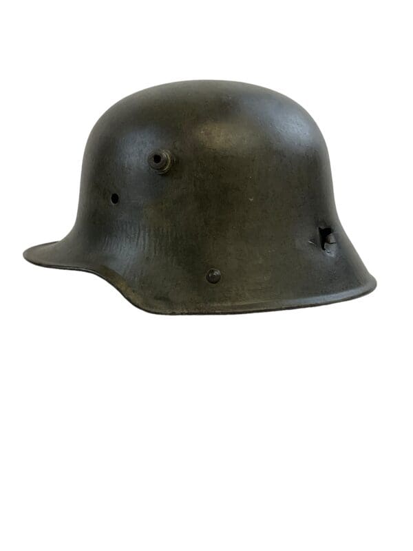 WW1 Imperial German M16 Steel Helmet Battle Damaged George Jarrett Steel Pier