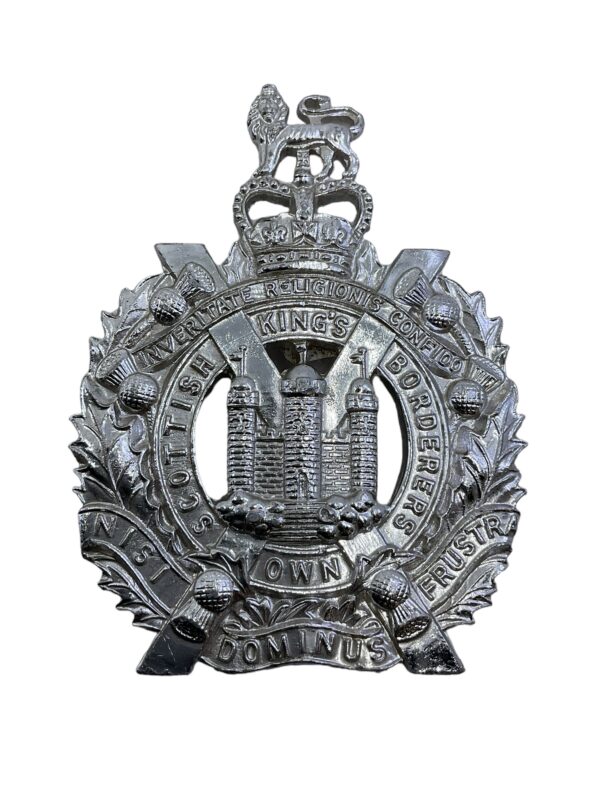 British Kings Own Scottish Borderers Staybright Cap Badge