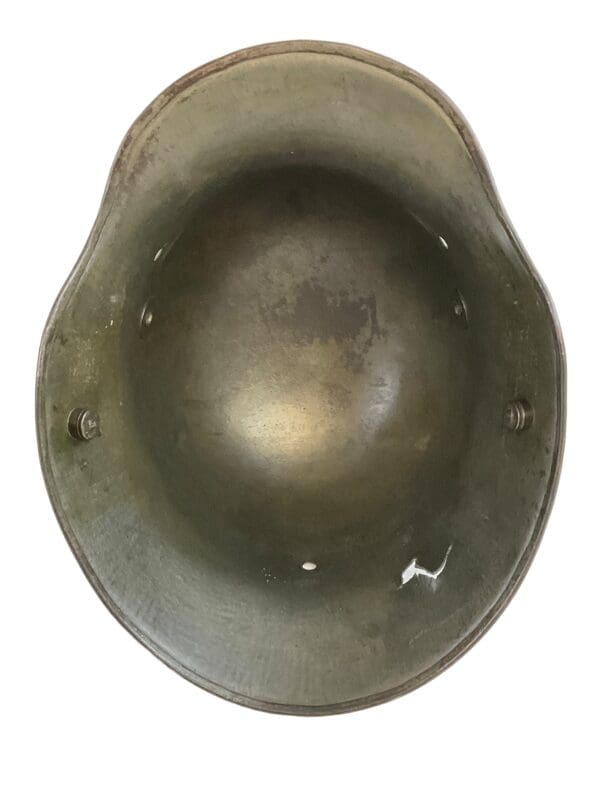 WW1 Imperial German M16 Steel Helmet Battle Damaged George Jarrett Steel Pier - Image 5