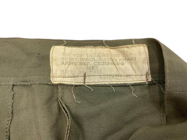 Canadian Womens Army Corps CWAC Skirt Size 14 Tall 1957 Dated - Image 3