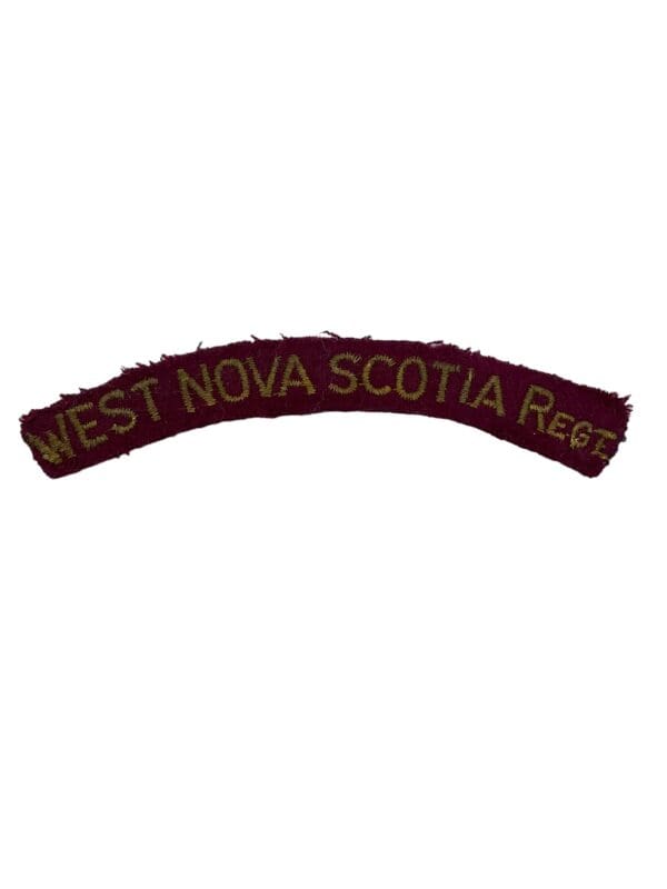 WW2 Canadian West Nova Scotia Regiment Shoulder Title Insignia Single