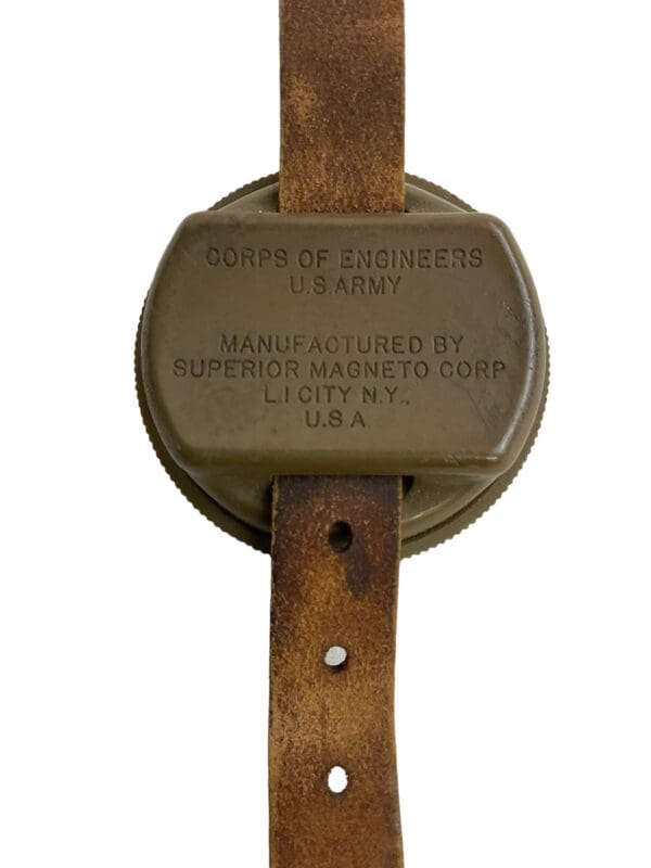 WW2 US Army Corps of Engineers Wrist Compass Superior Magneto with Strap 1944 Dated - Image 4