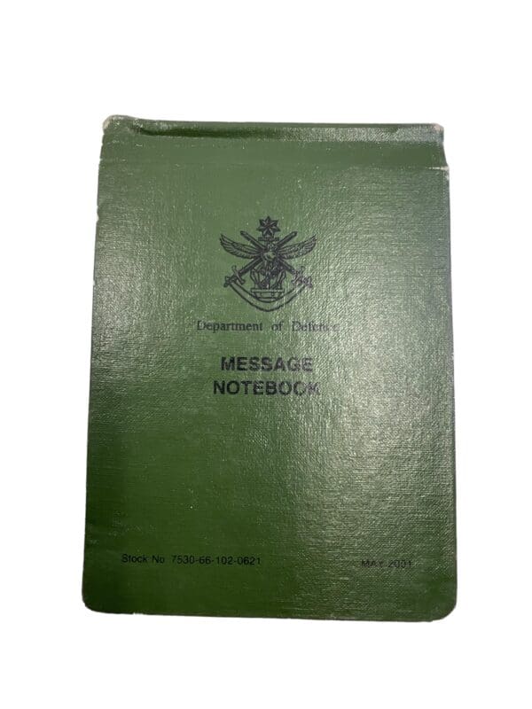 Australian Army Department of Defence Message Notebook FMP