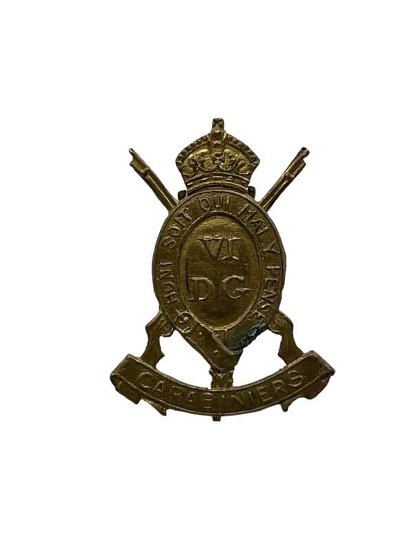 WW2 British 4th Dragoon Guards Carabinners Lapel Badge