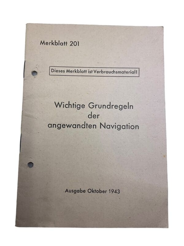 WW2 German Luftwaffe Ground Rules for Navigation Booklet 1943 Dated