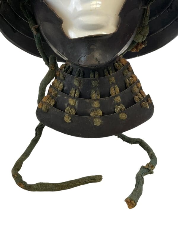 Original Antique Japanese Mid Edo Period Samurai Helmet & Chin Guard - Image 7