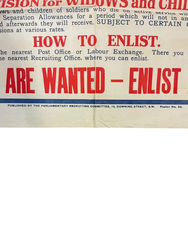 WW1 British BEF Recruiting Poster 32 X 21 1915 Dated - Image 4