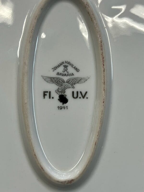 WW2 German Luftwaffe Meat Salver Serving Platter Torpedo School 1941 Dated - Image 4