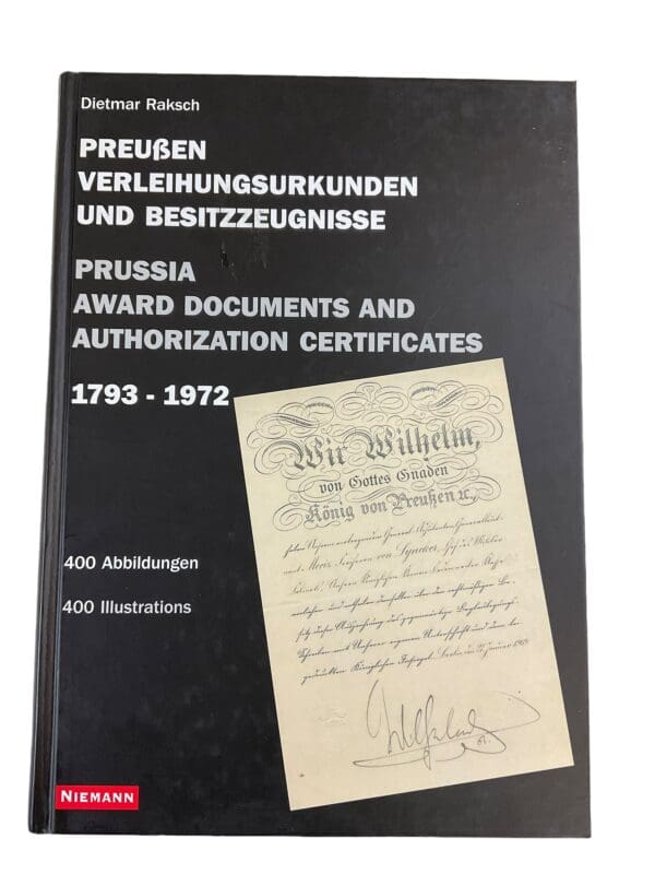 Imperial German Prussian Award Documents Values Reference Book