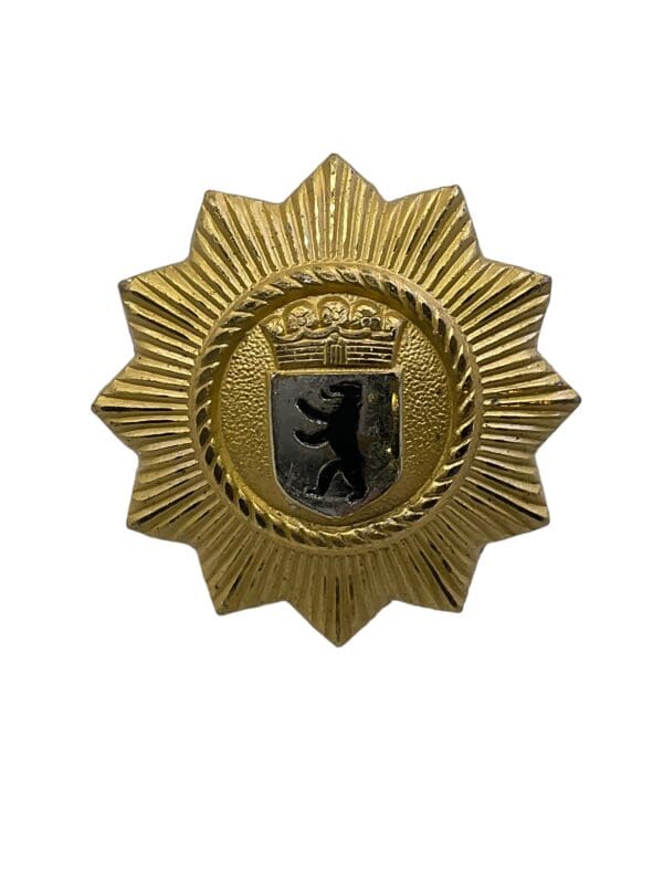 German Berlin Police Gold Bear Cap Badge