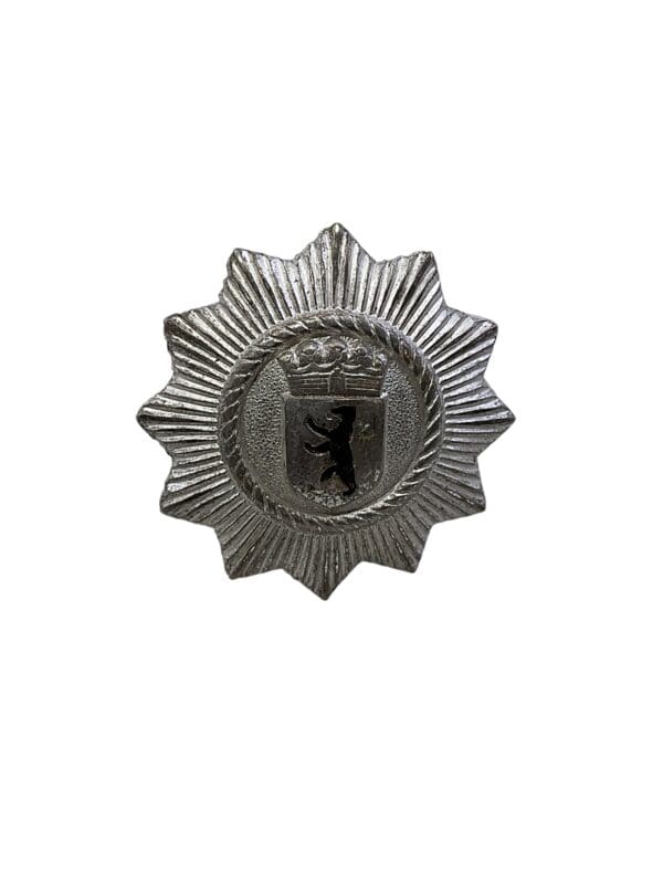 German Berlin Police Silver Bear Cap Badge