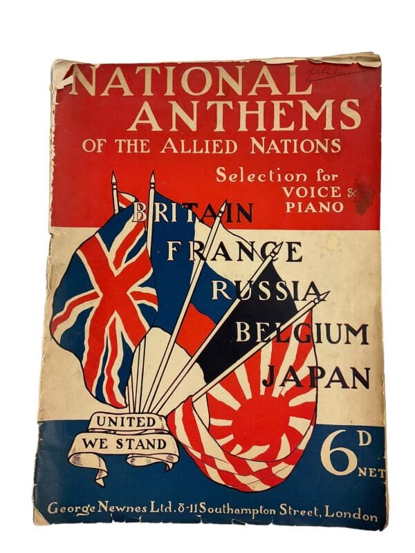 WW1 British Russian French National Anthems Of Allied Nations Reference Book