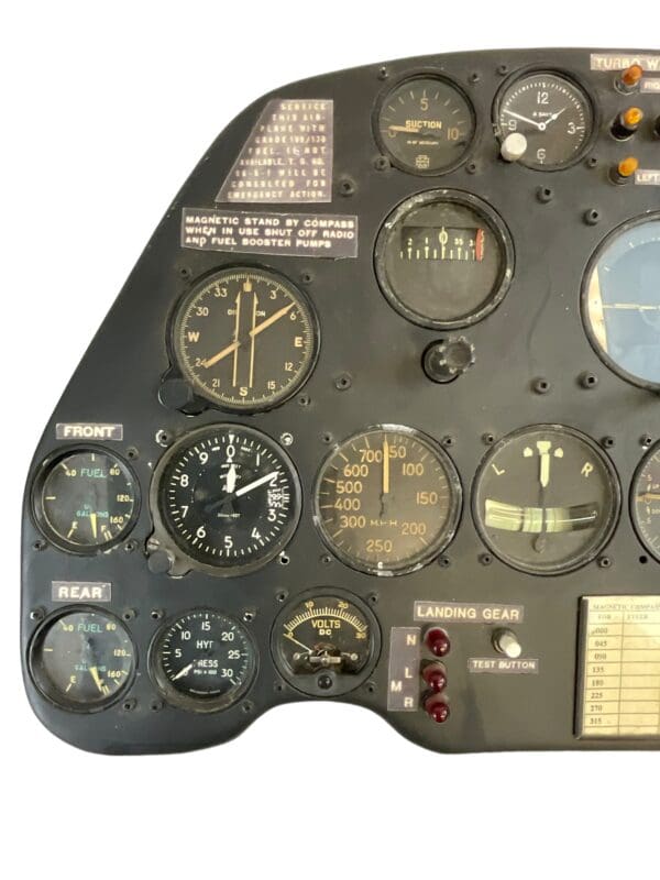 WW2 US USAAF P38 Lightning REPRODUCTION Instrument Panel with Original Instruments - Image 3