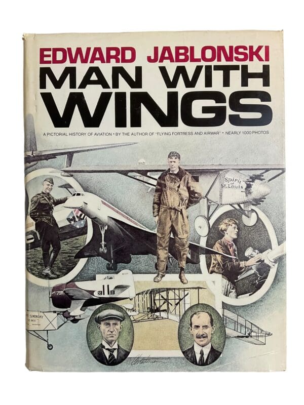 Edward Jablonski Man With Wings Pictorial History of Aviation HC Reference Book