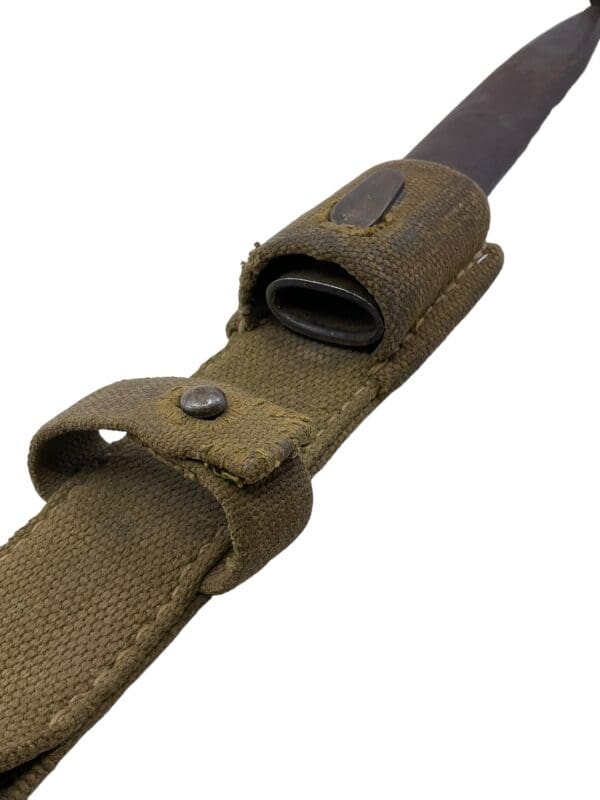 WW2 German K98 Bayonet Scabbard With Cut Tropical Web Frog - Image 4